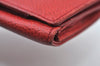 Authentic CHANEL Caviar Skin CC Logo Bifold Wallet Purse Red K7544