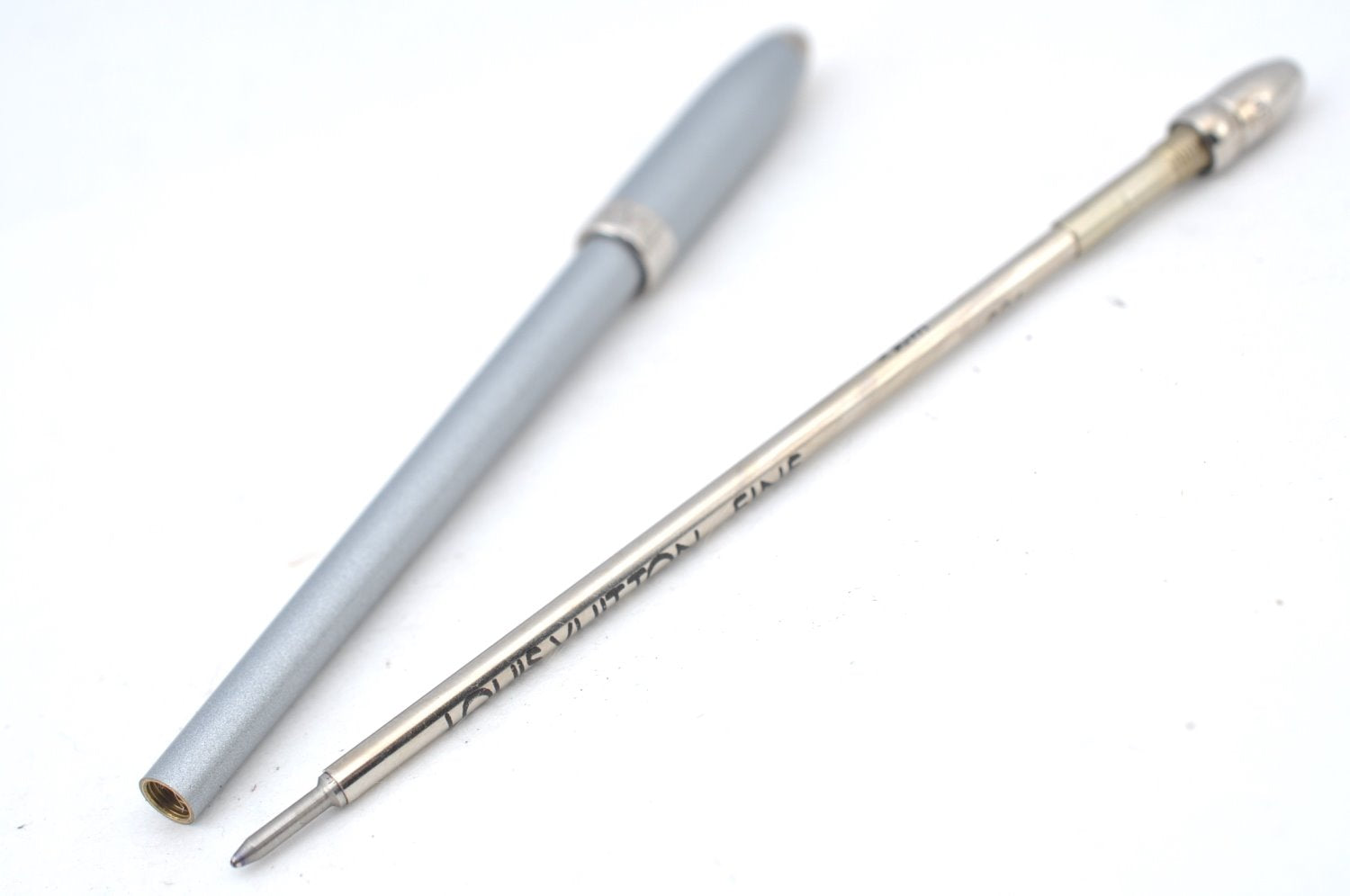 Authentic Louis Vuitton Stylo Agenda GM Ballpoint Pen Silver N75001 LV K7545