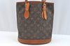 Authentic Louis Vuitton Monogram Bucket PM Shoulder Tote Bag M42238 Junk K7552