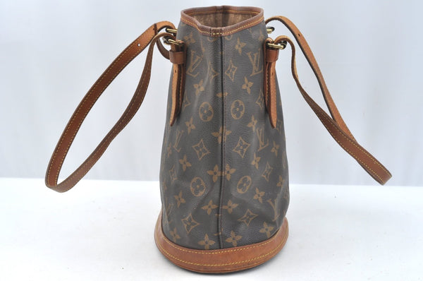 Authentic Louis Vuitton Monogram Bucket PM Shoulder Tote Bag M42238 Junk K7552