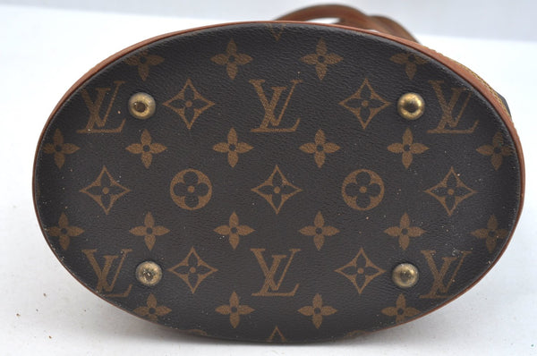 Authentic Louis Vuitton Monogram Bucket PM Shoulder Tote Bag M42238 Junk K7552