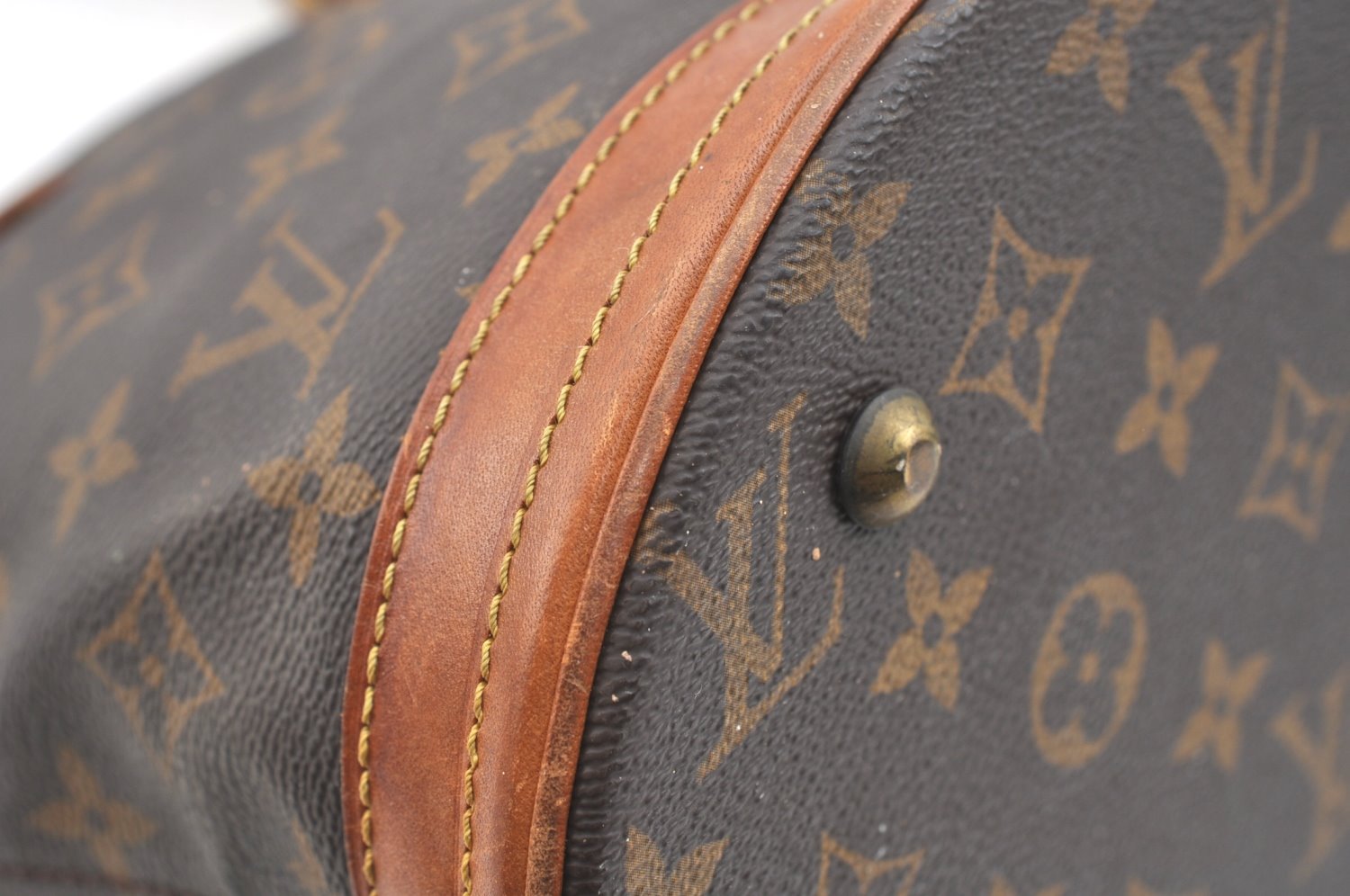 Authentic Louis Vuitton Monogram Bucket PM Shoulder Tote Bag M42238 Junk K7552