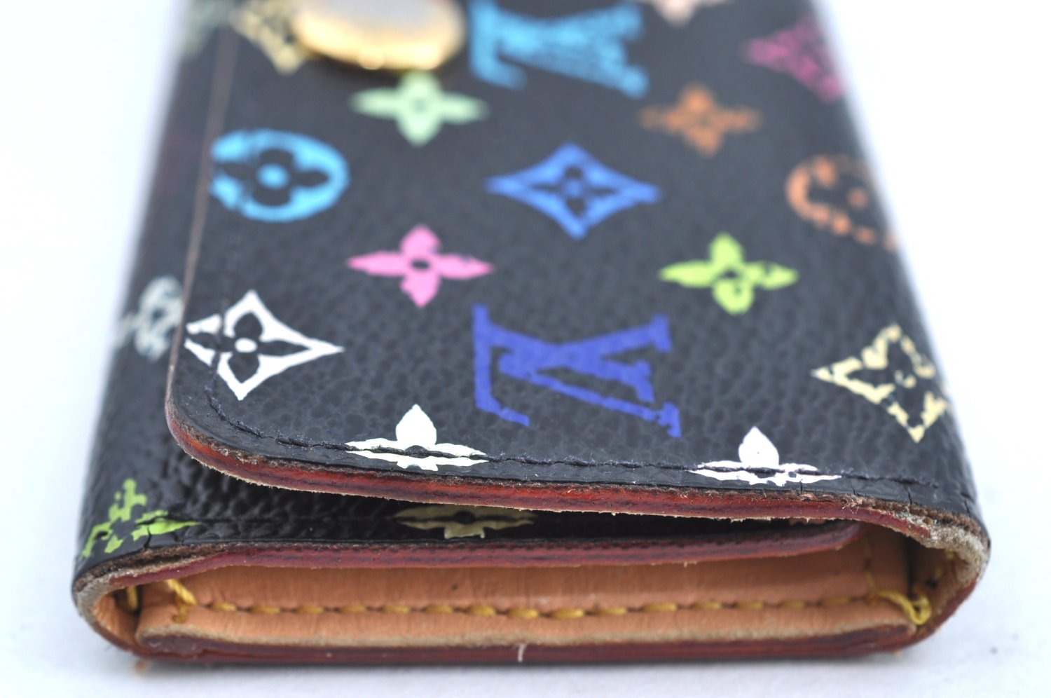 Auth Louis Vuitton Monogram Multicolor Multicles 4 Key Case M60044 Black K7555