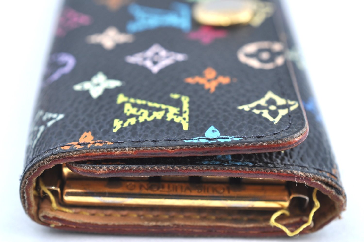 Auth Louis Vuitton Monogram Multicolor Multicles 4 Key Case M60044 Black K7555