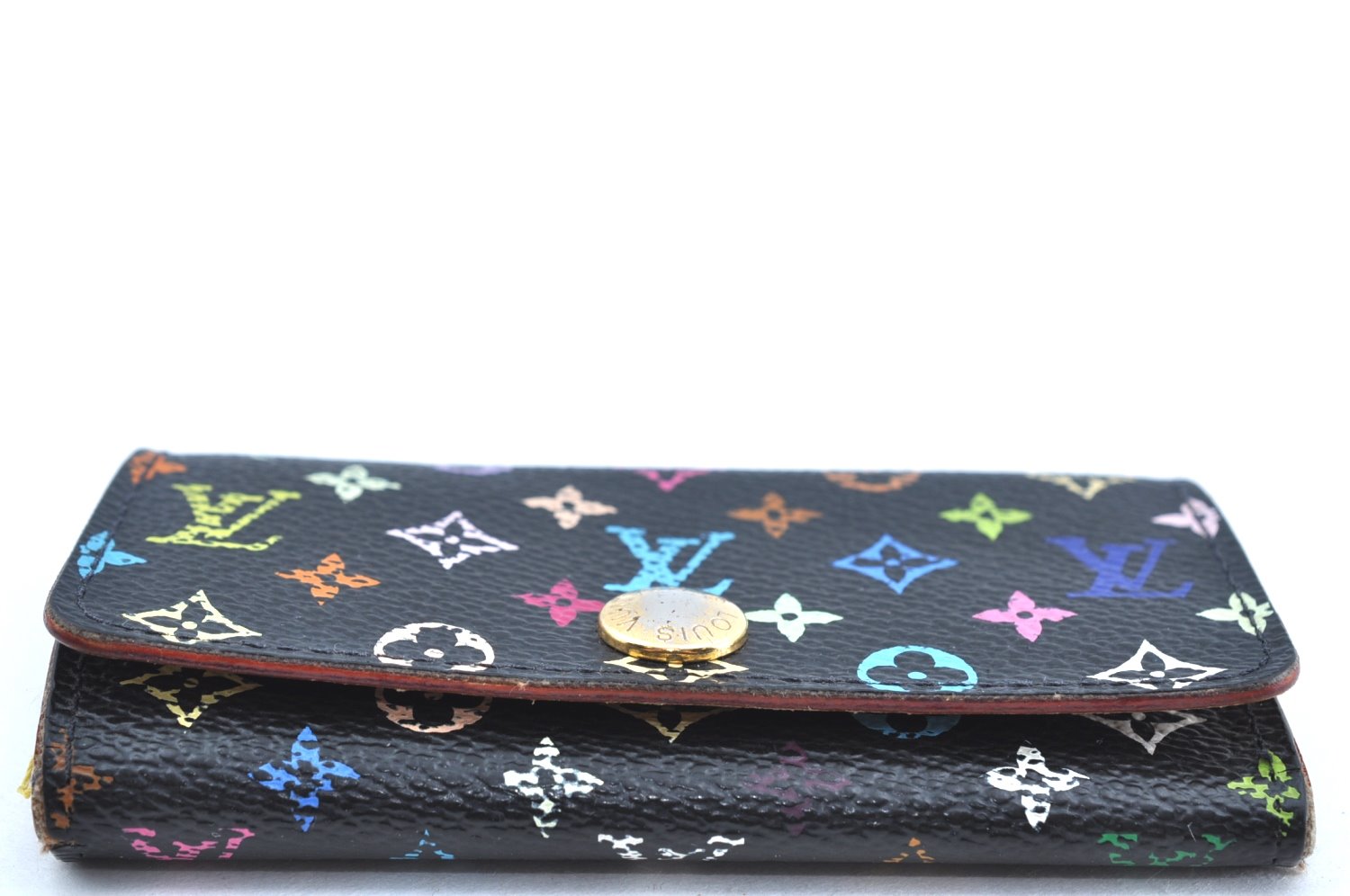Auth Louis Vuitton Monogram Multicolor Multicles 4 Key Case M60044 Black K7555