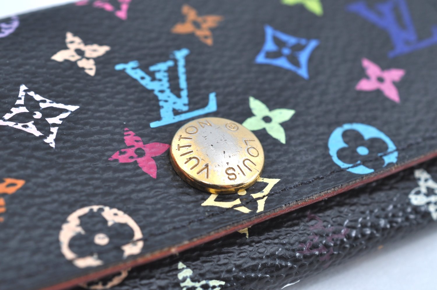 Auth Louis Vuitton Monogram Multicolor Multicles 4 Key Case M60044 Black K7555