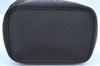 Authentic CHANEL Caviar Skin Vanity Cosmetic Hand Bag Purse Black CC Junk K7564