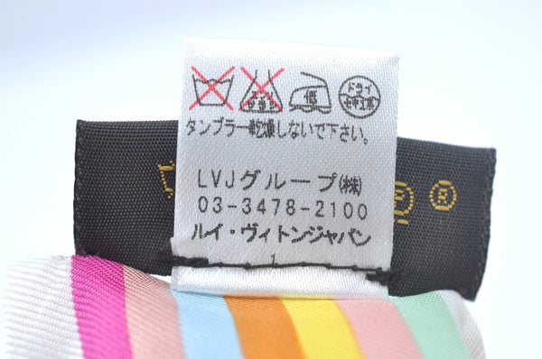 Authentic Louis Vuitton Monogram Multicolor Bandeau Scarf White M71991 LV K7568