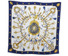 Authentic HERMES Carre 90 Scarf "LES CLES" Silk Navy K7587