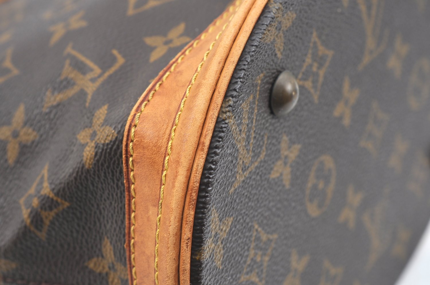 Authentic Louis Vuitton Monogram Bucket PM Shoulder Tote Bag M42238 Junk K7592