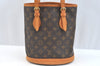 Authentic Louis Vuitton Monogram Bucket PM Shoulder Tote Bag M42238 Junk K7594