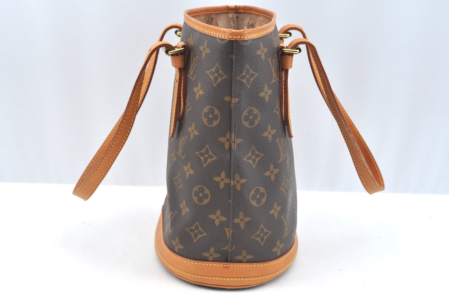 Authentic Louis Vuitton Monogram Bucket PM Shoulder Tote Bag M42238 Junk K7594