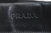 Authentic PRADA Vintage Nylon Tessuto Leather Shoulder Hand Tote Bag Black K7604