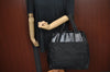 Authentic PRADA Vintage Nylon Tessuto Leather Shoulder Hand Tote Bag Black K7604