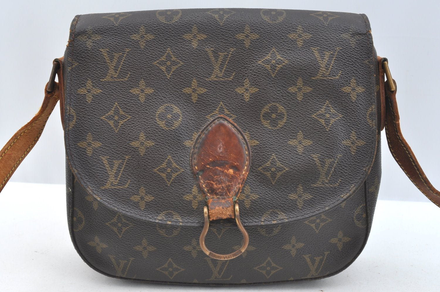 Authentic Louis Vuitton Monogram Saint Cloud GM M51242 Shoulder Cross Bag K7607