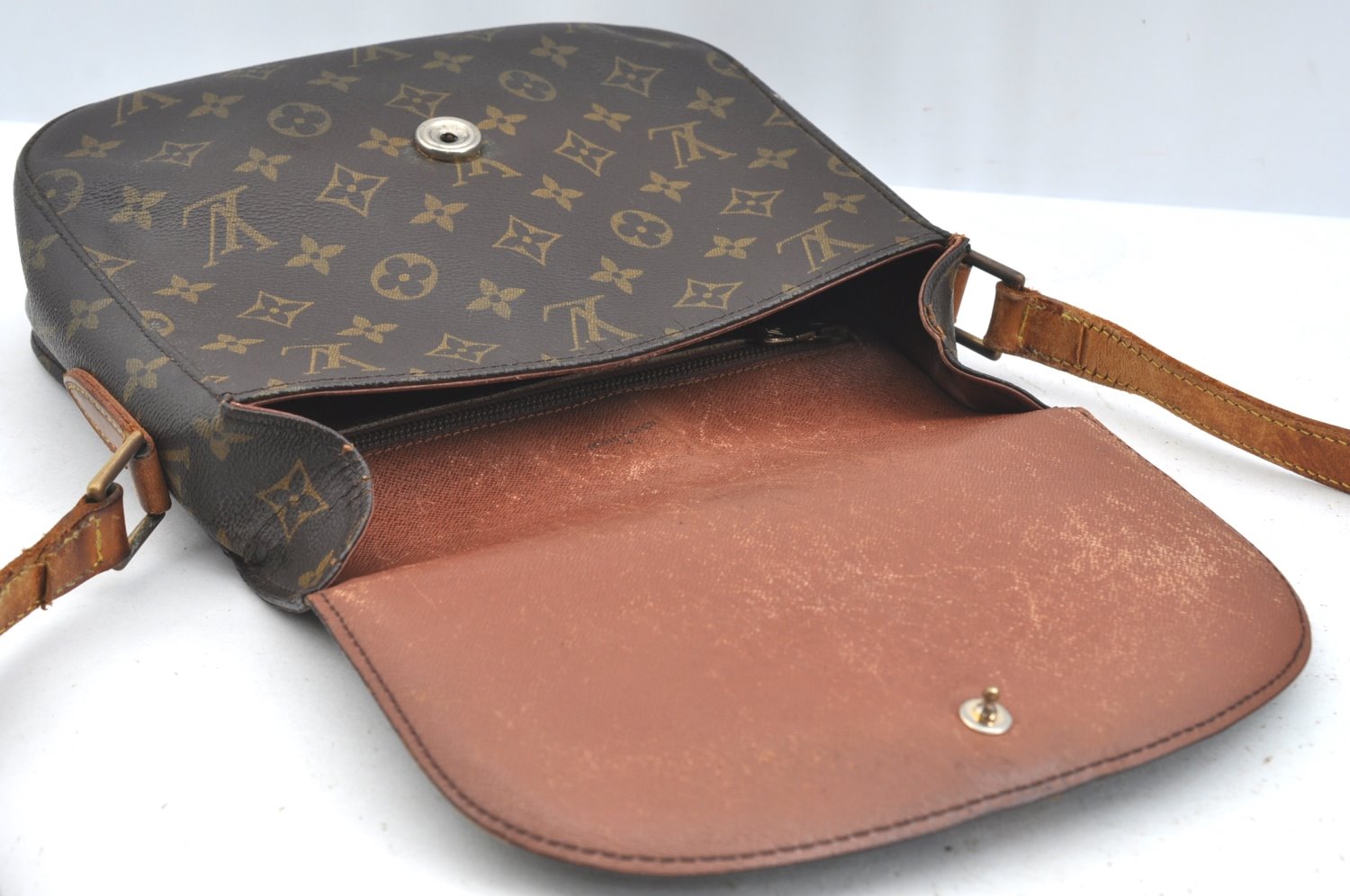 Authentic Louis Vuitton Monogram Saint Cloud GM M51242 Shoulder Cross Bag K7607