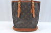 Authentic Louis Vuitton Monogram Bucket PM Shoulder Tote Bag M42238 Junk K7609