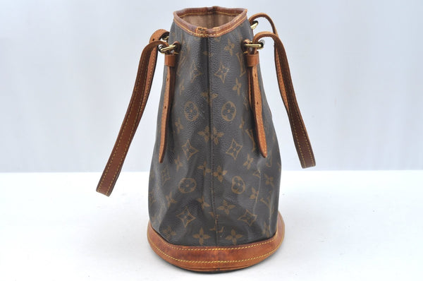 Authentic Louis Vuitton Monogram Bucket PM Shoulder Tote Bag M42238 Junk K7609
