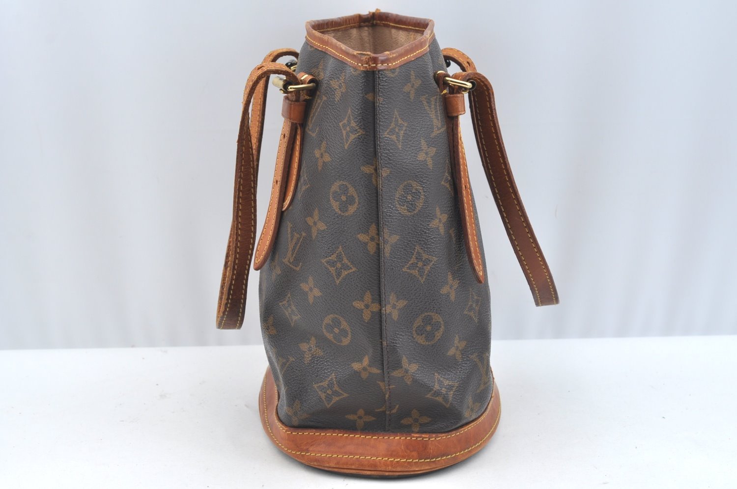 Authentic Louis Vuitton Monogram Bucket PM Shoulder Tote Bag M42238 Junk K7609
