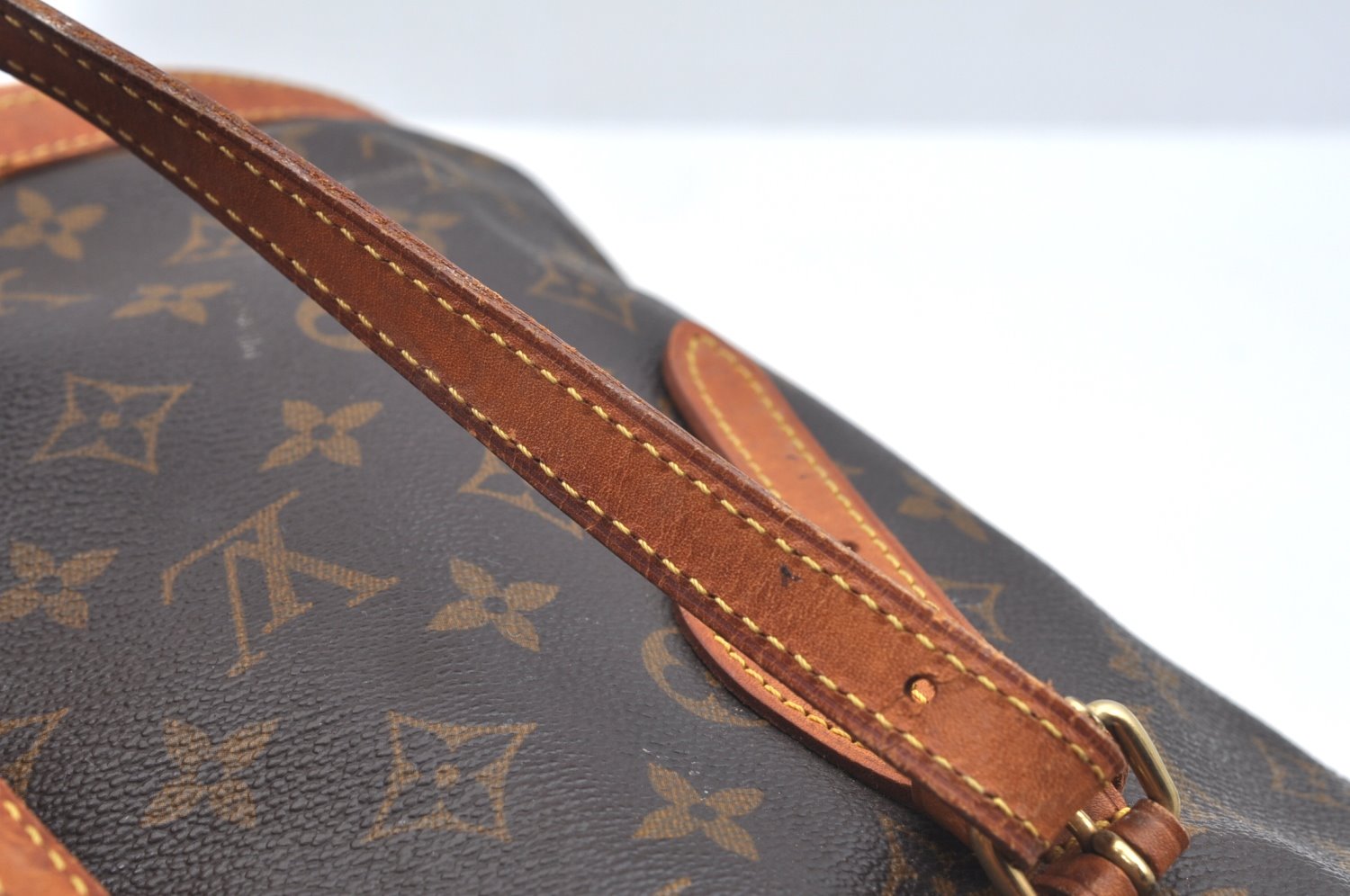 Authentic Louis Vuitton Monogram Bucket PM Shoulder Tote Bag M42238 Junk K7609
