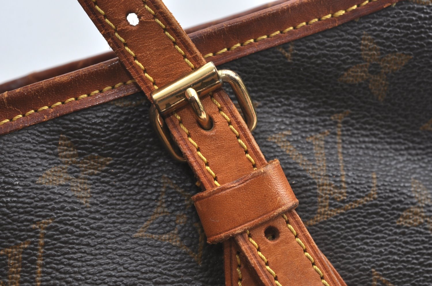 Authentic Louis Vuitton Monogram Bucket PM Shoulder Tote Bag M42238 Junk K7609