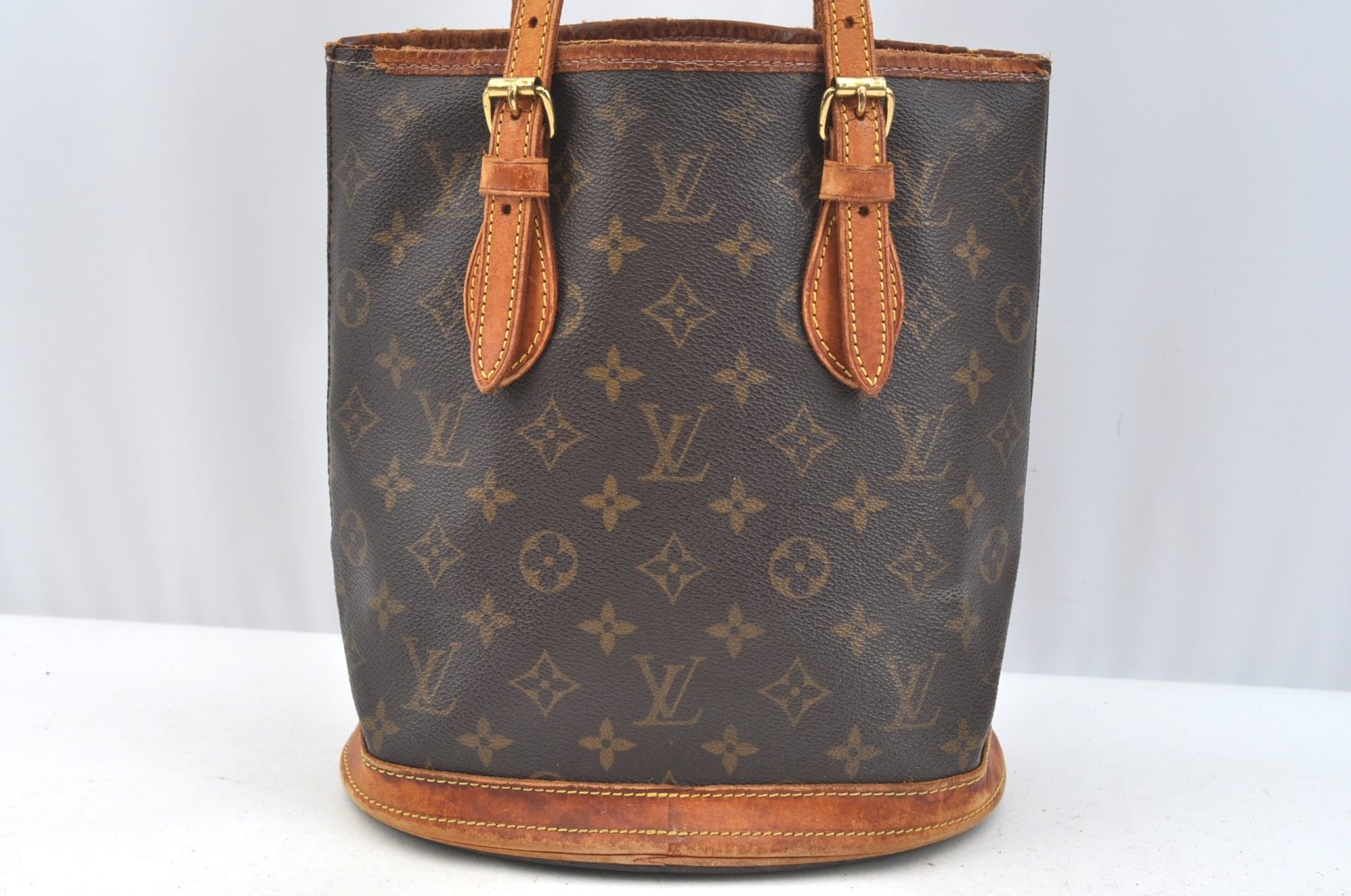 Authentic Louis Vuitton Monogram Bucket PM Shoulder Tote Bag M42238 LV K7624