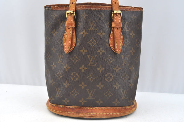 Authentic Louis Vuitton Monogram Bucket PM Shoulder Tote Bag M42238 LV K7624