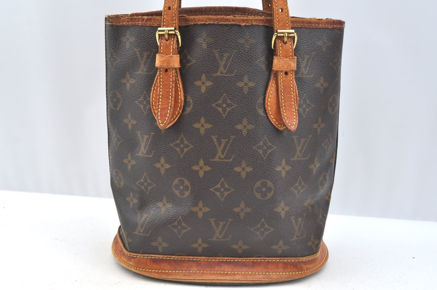 Authentic Louis Vuitton Monogram Bucket PM Shoulder Tote Bag M42238 LV K7624