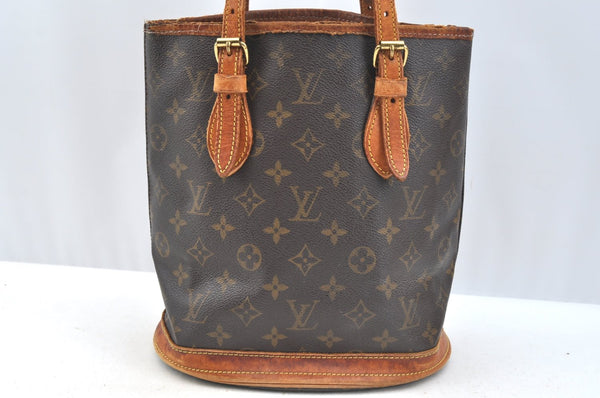 Authentic Louis Vuitton Monogram Bucket PM Shoulder Tote Bag M42238 LV K7624