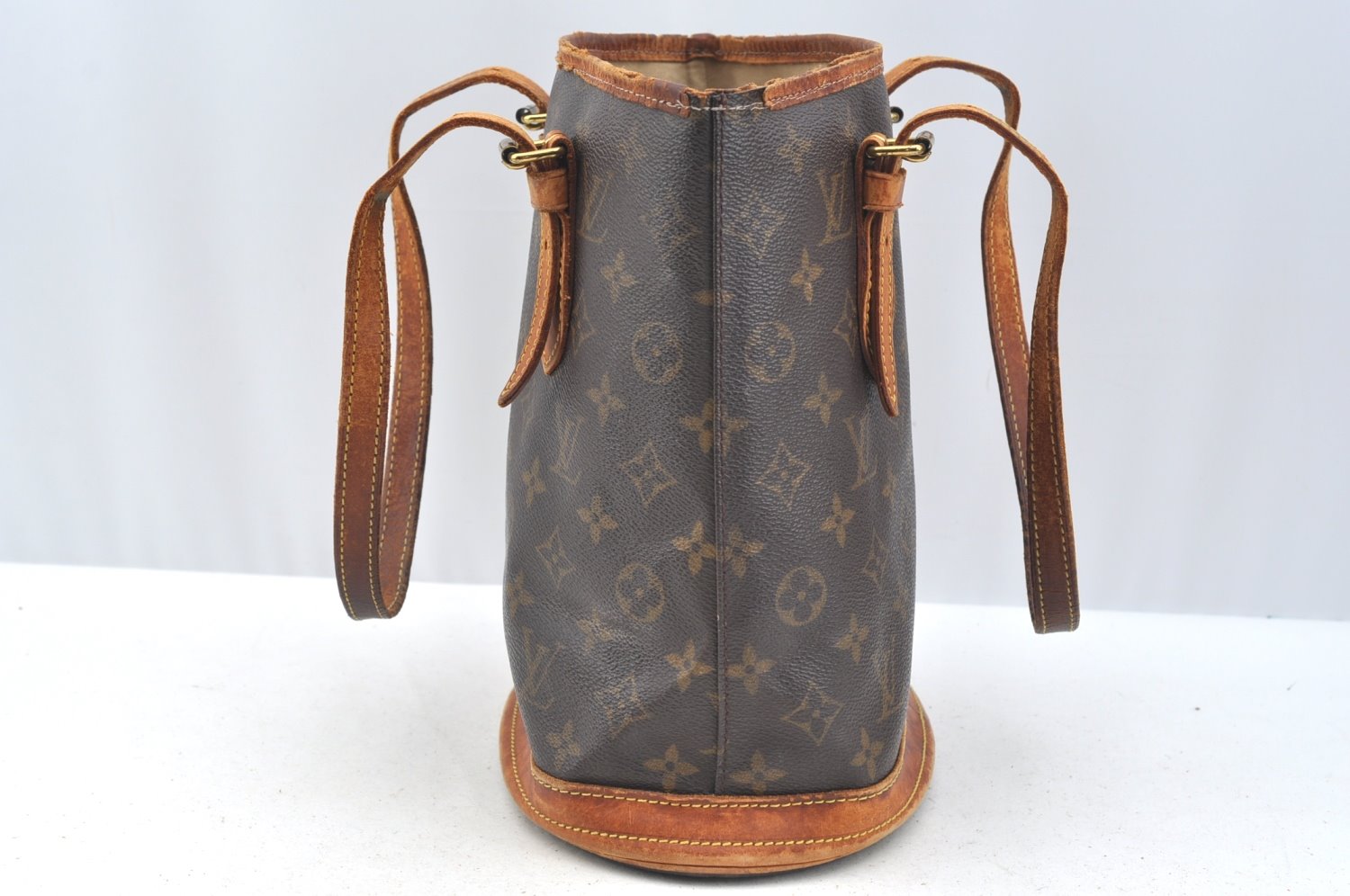 Authentic Louis Vuitton Monogram Bucket PM Shoulder Tote Bag M42238 LV K7624