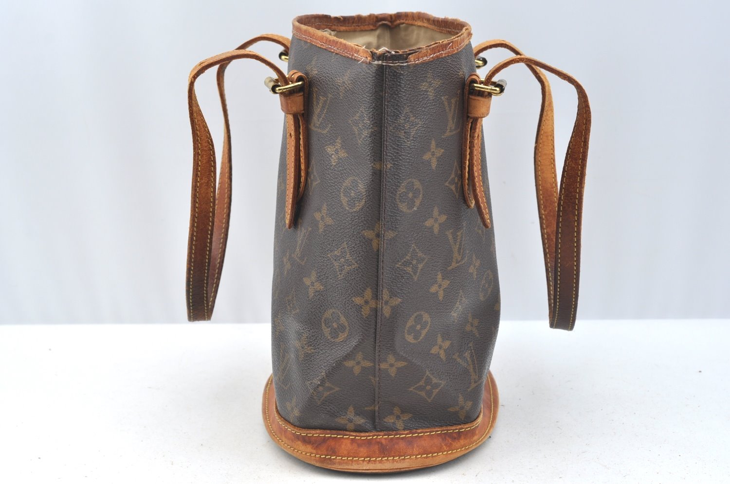 Authentic Louis Vuitton Monogram Bucket PM Shoulder Tote Bag M42238 LV K7624