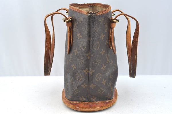 Authentic Louis Vuitton Monogram Bucket PM Shoulder Tote Bag M42238 LV K7624