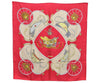 Authentic HERMES Carre 90 Scarf "SPRINGS" Silk Red K7628