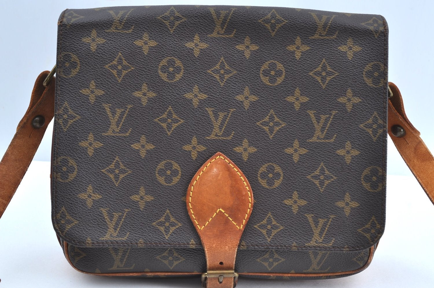 Authentic Louis Vuitton Monogram Cartouchiere GM M51252 Shoulder Cross Bag K7630
