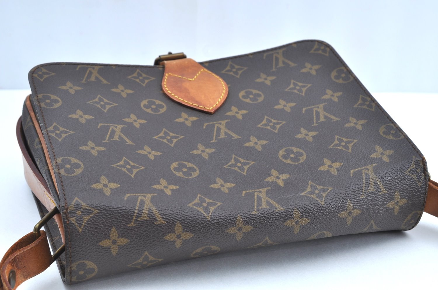 Authentic Louis Vuitton Monogram Cartouchiere GM M51252 Shoulder Cross Bag K7630