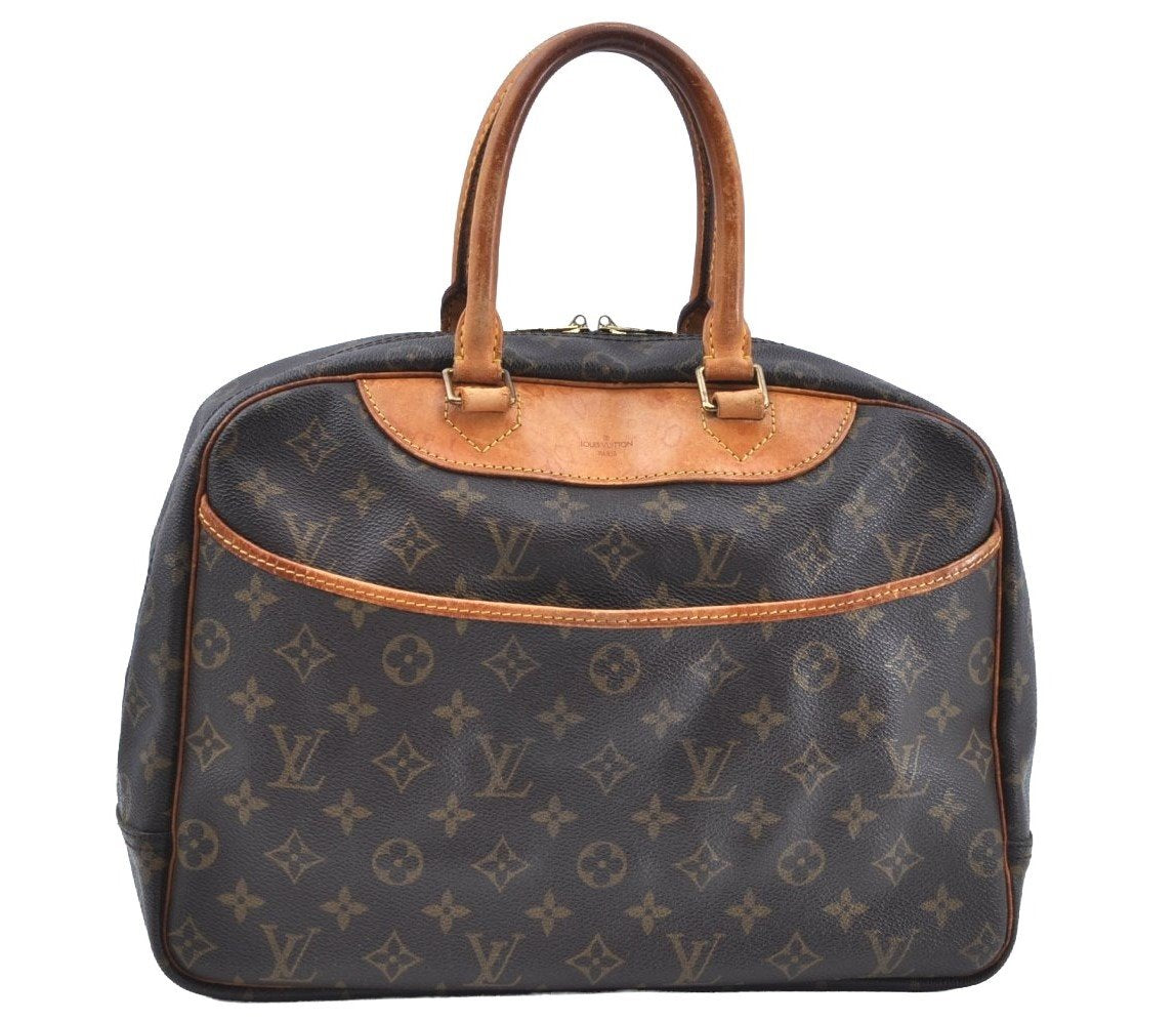 Authentic Louis Vuitton Monogram Deauville Hand Bag M47270 LV K7637