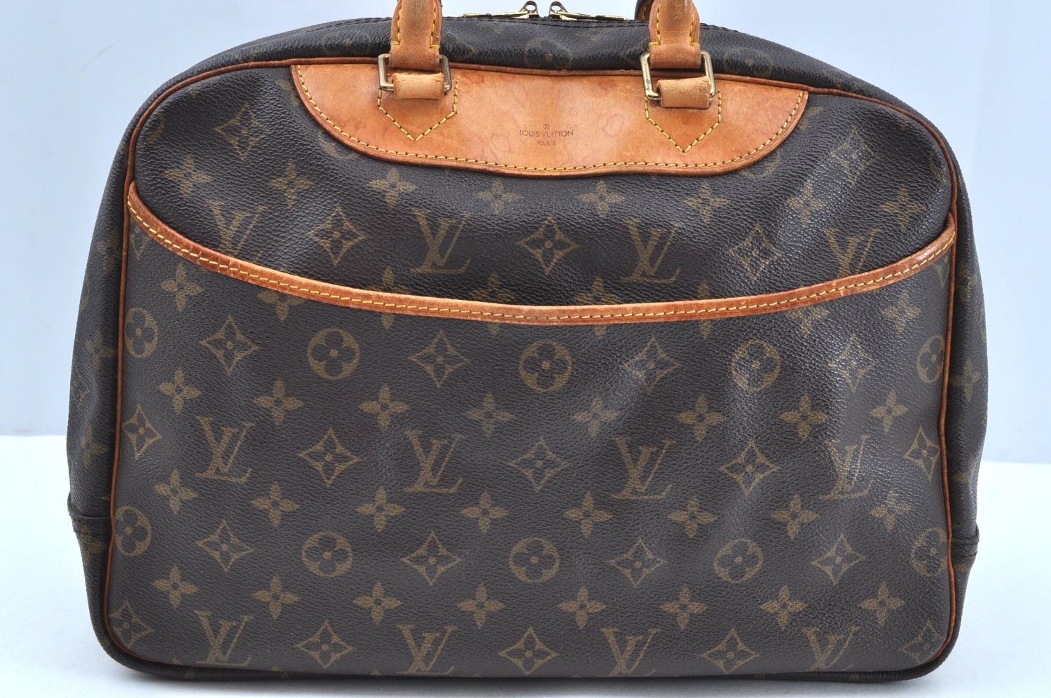 Authentic Louis Vuitton Monogram Deauville Hand Bag M47270 LV K7637