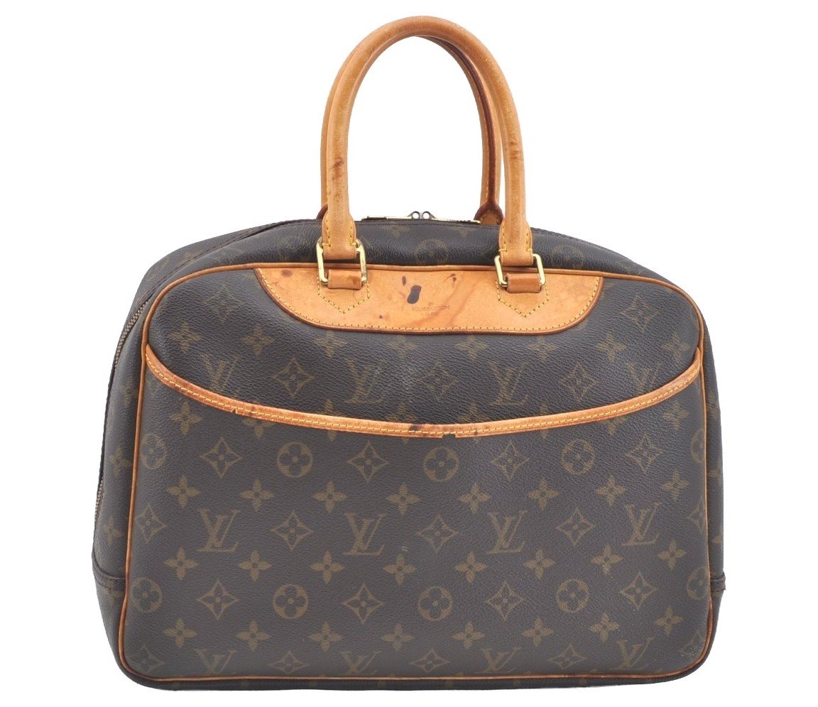 Authentic Louis Vuitton Monogram Deauville Hand Bag M47270 LV K7639