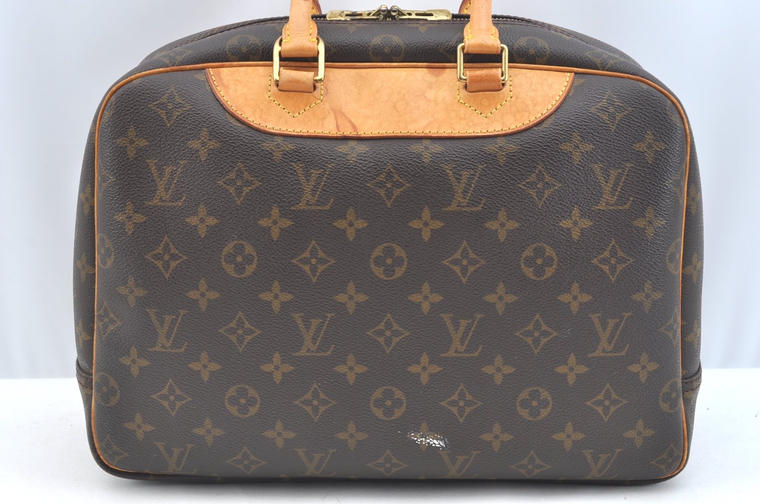 Authentic Louis Vuitton Monogram Deauville Hand Bag M47270 LV K7639
