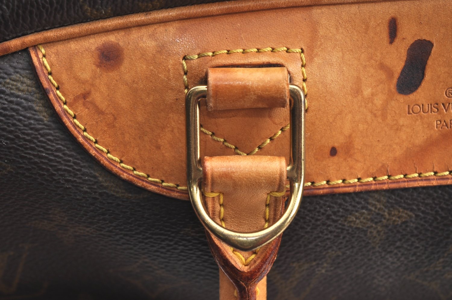 Authentic Louis Vuitton Monogram Deauville Hand Bag M47270 LV K7639