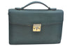 Authentic Gianni Versace Vintage Leather Hand Bag Purse Green K7652