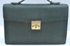 Authentic Gianni Versace Vintage Leather Hand Bag Purse Green K7652