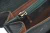 Authentic Gianni Versace Vintage Leather Hand Bag Purse Green K7652