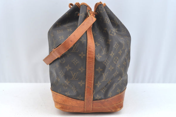 Authentic Louis Vuitton Monogram Noe Shoulder Drawstring Bag M42224 LV K7660