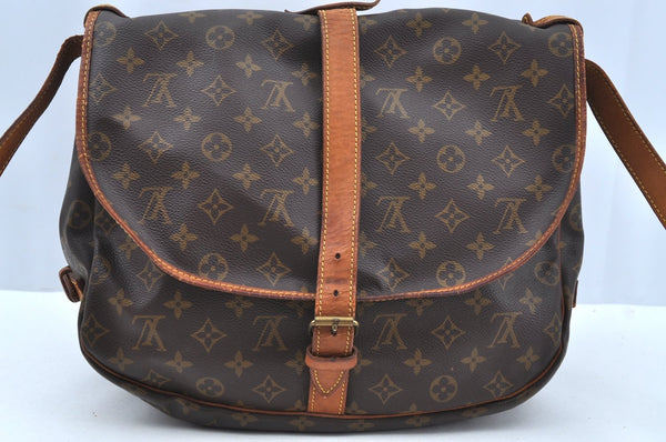 Authentic Louis Vuitton Monogram Saumur 35 Shoulder Cross Bag M42254 LV K7669