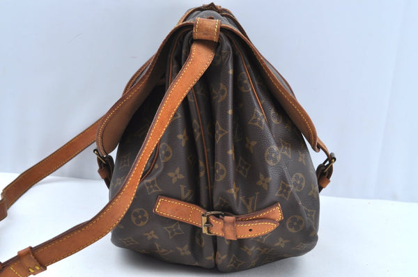 Authentic Louis Vuitton Monogram Saumur 35 Shoulder Cross Bag M42254 LV K7669