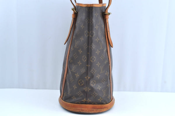 Authentic Louis Vuitton Monogram Bucket GM Shoulder Tote Bag M42236 LV K7675