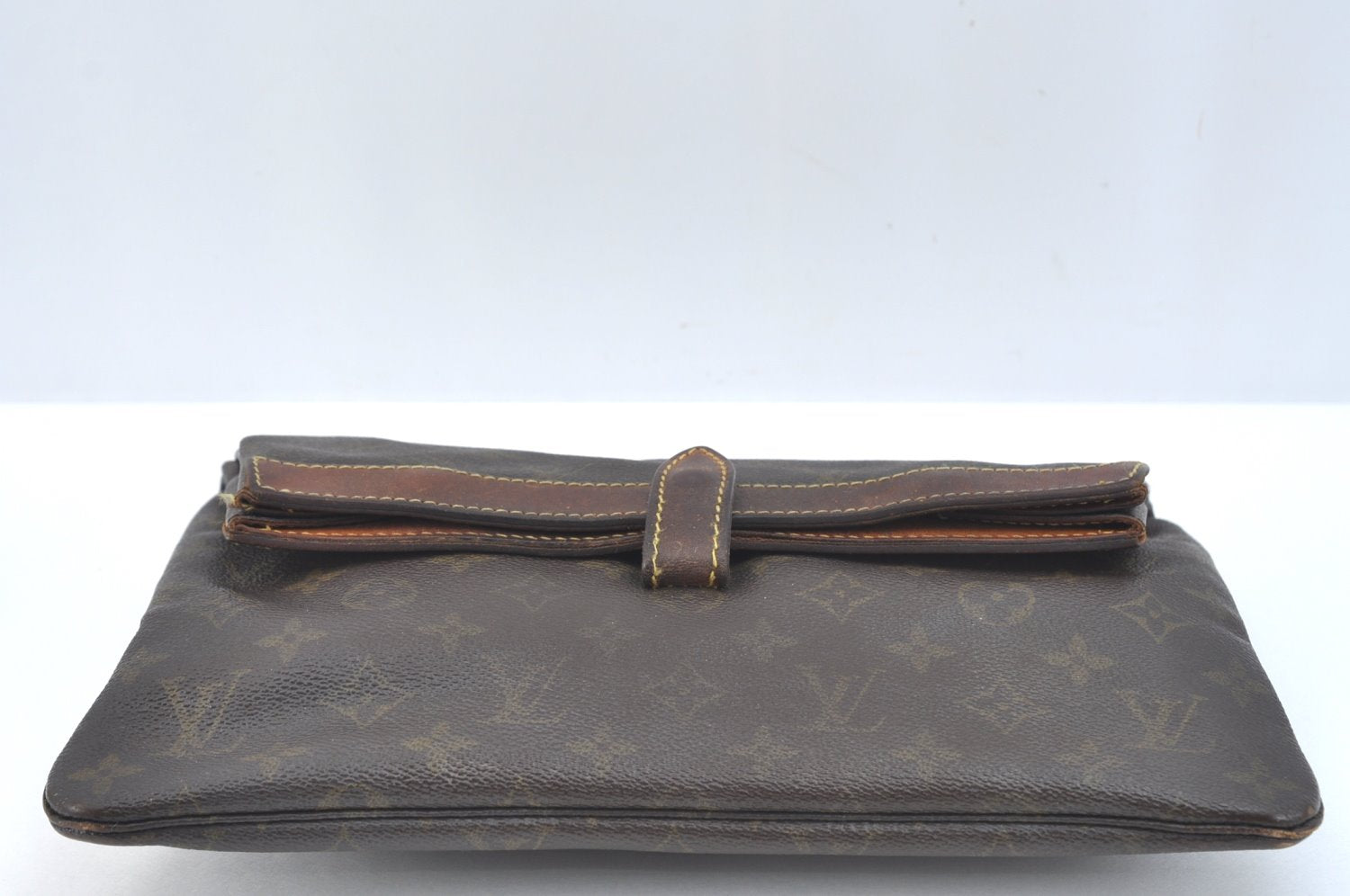 Auth Louis Vuitton Monogram Pochette Pliante Clutch Hand Bag Old Model LV K7681