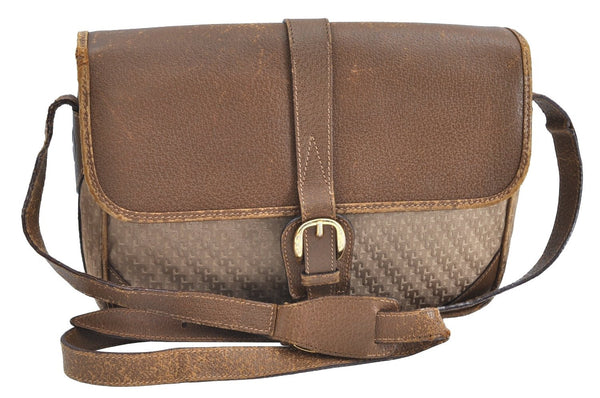 Authentic GUCCI Vintage Shoulder Cross Body Bag Purse Canvas Leather Beige K7685