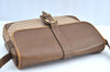 Authentic GUCCI Vintage Shoulder Cross Body Bag Purse Canvas Leather Beige K7685